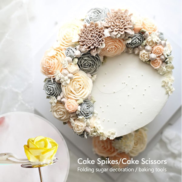 Creative Cakery: Tårtblomspik, Blomlyftare, Träblomspikhållare för Dekoration av Glasyrblommor, Förbättra Dina Bakkunskaper