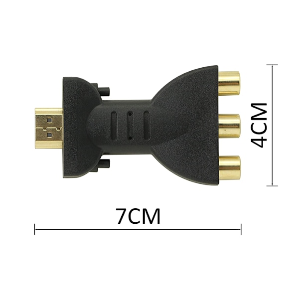 HDMI till AV-omvandlare, Full HD-videoadapter för högkvalitativ digital till analog signalomvandling, lämplig för HDTV DVD LCD-projektorer med stabil
