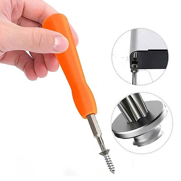 44 st Ring Doorbell ersättningsskruvmejselset, 4 st skruvmejselbitset dubbelsidig T6 & T15 Torx, 40 st dörrklockskruvar med plastlåda för