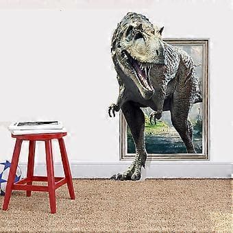 3D-effekt väggdekor dinosauriemönster väggdekoration för vardagsrum, sovrum