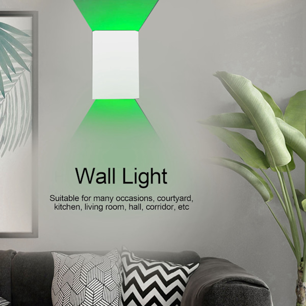 Vägglampa RGBW Fjärrkontroll 5W Aluminium LED Vägglampa för Sovrum Hall Trappor Vit Skal