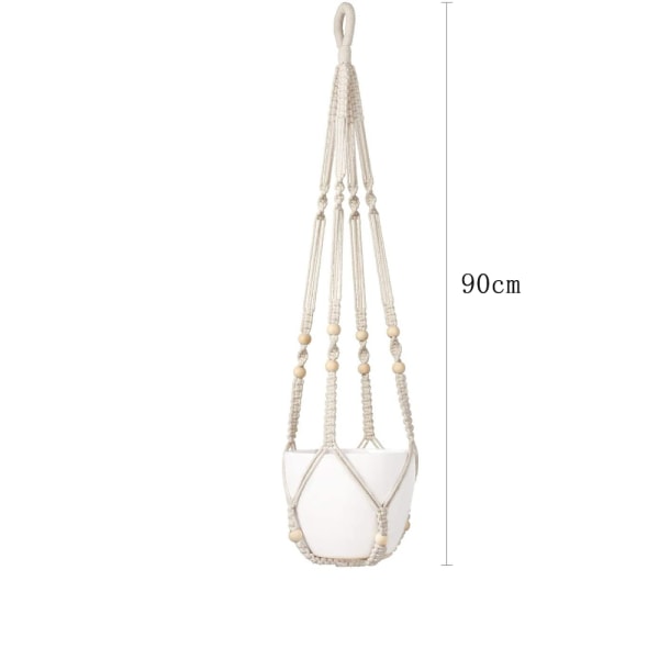 Hängande korg Macrame växt hängare 2 st Macrame hängare Bomull växt hängare Blomma hängare Kruka hängare Blomma kruka hängare 90 cm