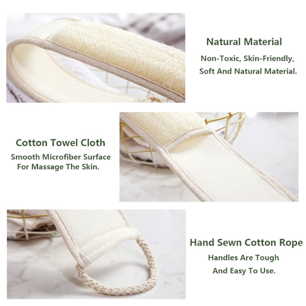 Miljövänlig Biologiskt Nedbrytbar Duschsvamp, Naturlig Exfolierande Lyxig Luffa Loofah för Kroppstvätt, Djuprengörande Hud med 100% Naturligt Material