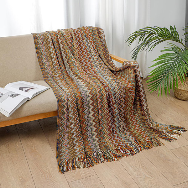 Året-runt Boho-filt, Elegant & Distinkt Mönster, Mjuk Bekväm Lättviktig för Inomhus- & Utomhusbruk, Lätt att Rengöra, Generös Storlek, Perfekt