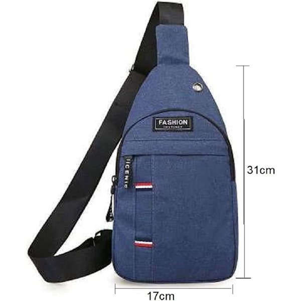 Generisk Fashionable herr axelväska, klassisk smal väska, bröstväska, crossbody väska, multifunktionell