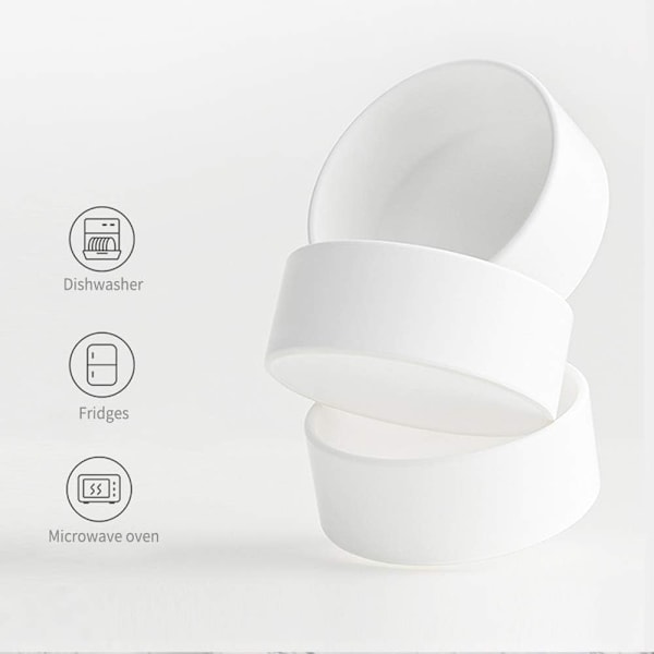 Säker och Stabil Keramikskål, Skyddar Nacke och Leder för Din Pälsbeklädda Vän, Måttligt Djupa Vita Skålar Främjar Hälsosamma Matvanor, Halvmåneformad Design