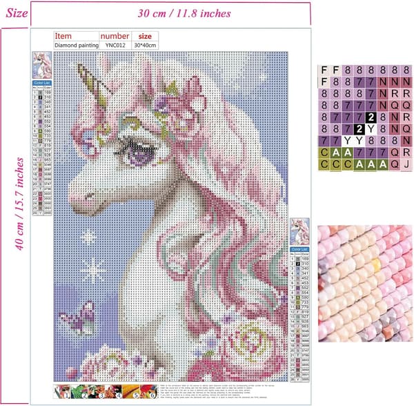 Full diamond unicorn animation barn diamantkonst kit DIY squ