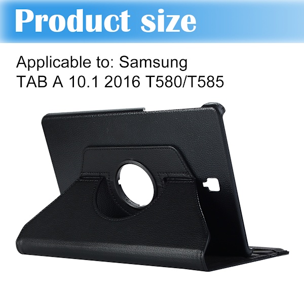 Læderetui til Samsung Galaxy Tab A 10.1 (2016) - Sort Sort