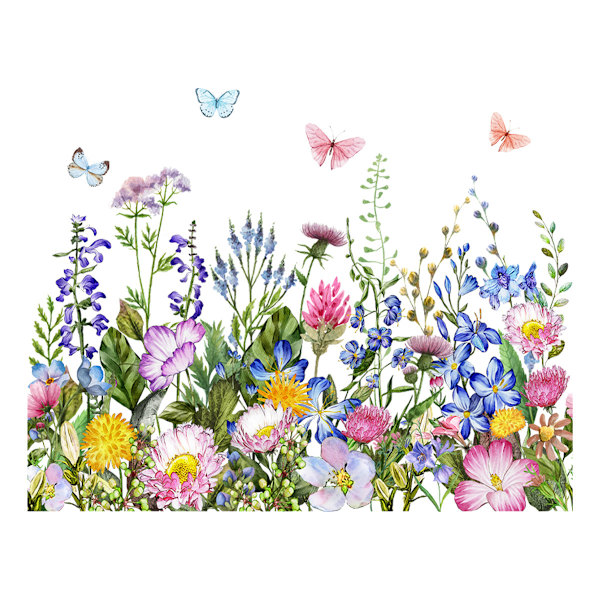 Väggtatuering trädgård blommor väggdekal färgglada blommor fjärilar väggdekal sovrum vardagsrum soffa bakgrund väggdekoration