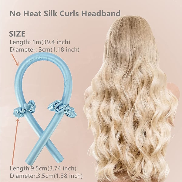 Kvinnor Heatless Hair Curling för långt hår, ingen Heat Silk Curling