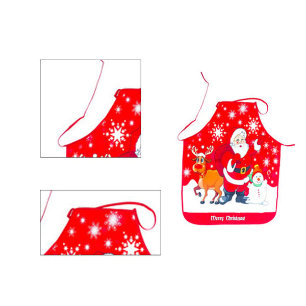 Jul Förkläde, Rolig Tecknad Förklädesstil Jul Tomte/Älg/Snögubbe, för Matlagning, Städning E