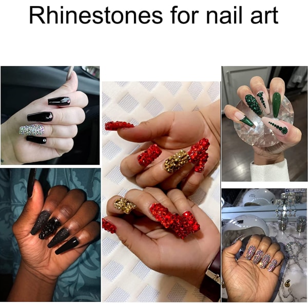 Rhinestones platt rygg，för hantverk Nail Face Art Kläder Skor