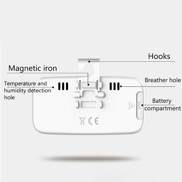 Digital termometer för kylskåp Temperatur -50°C till 70°C med krok för kylskåp Frys Lättläst LCD-display, Max Min inspelningsfunktion, Starlight,