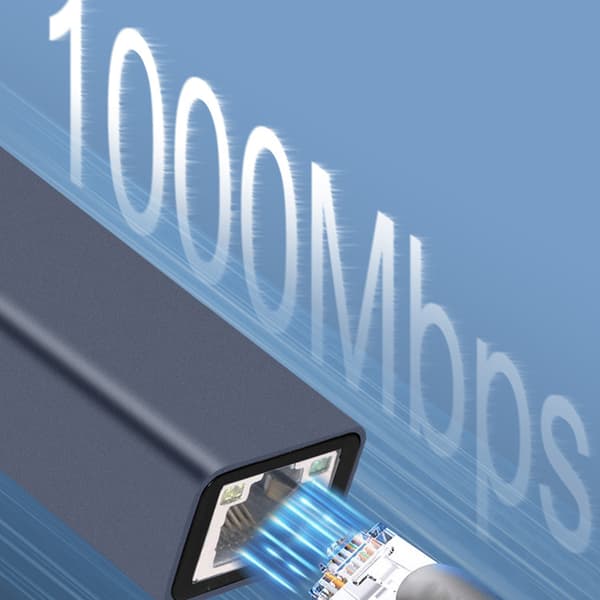 Ethernetadapter, USB 3.0 Kompakt och portabel Gigabit Ethernetadapter, Plug and Play för snabba dataöverföringar, Stöder Nintendo Switch, Bred