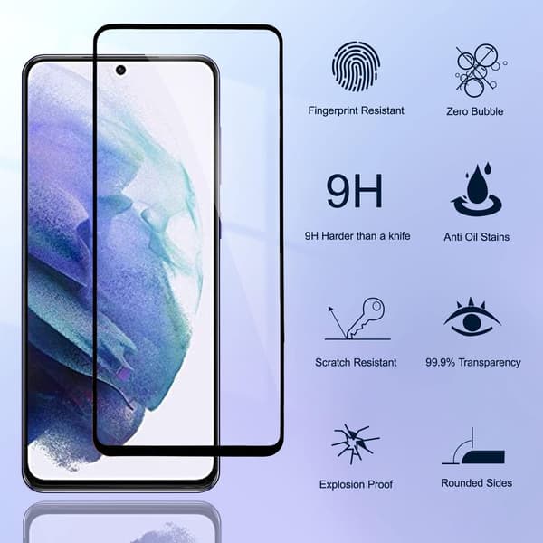 3-pack - Samsung Galaxy S21 skärmskydd i härdat glas, 3-pack