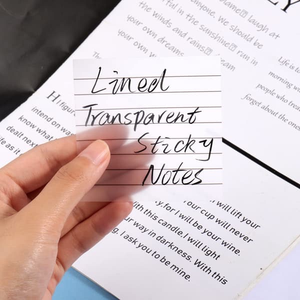 Super Sticky Lined Translucent Sticky Notes, Transparent Sticky Notes 3x3 Inch Clear With Smooth Writing Surface