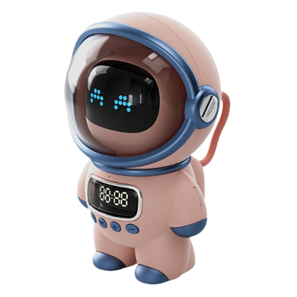 Astronaut Speaker AI Intelligent Voice Bluetooth Speaker Klocka Liten Nattlampa Födelsedagspresent Rosa