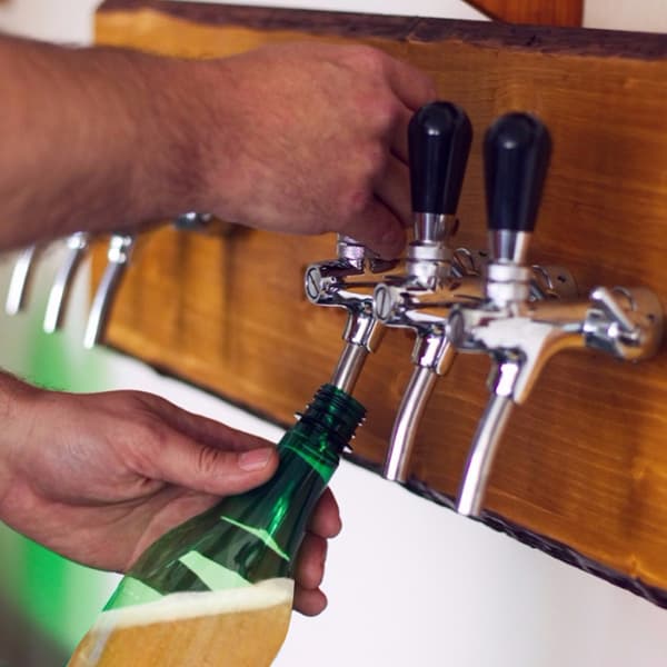 Flow Controller Ølkran for Kegerator-systemer, tappekran i rustfritt stål med krombelagt skaft G5/8, full 0-100% flowkontroll for