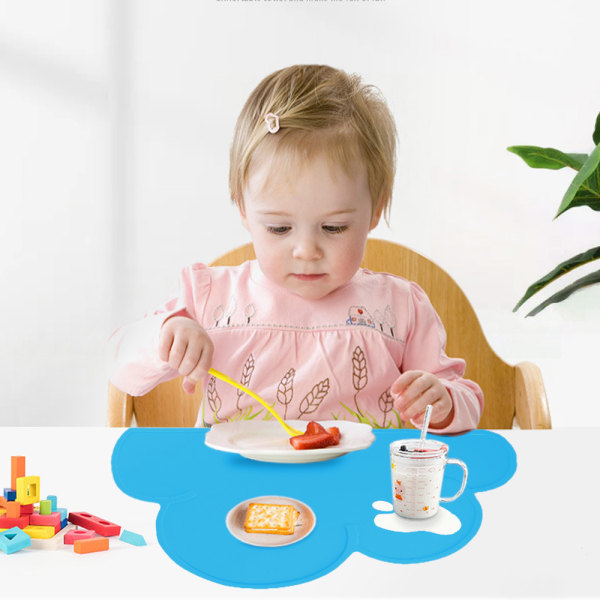 Silikonmatta för barn, molnformad bordstablett, halkfri