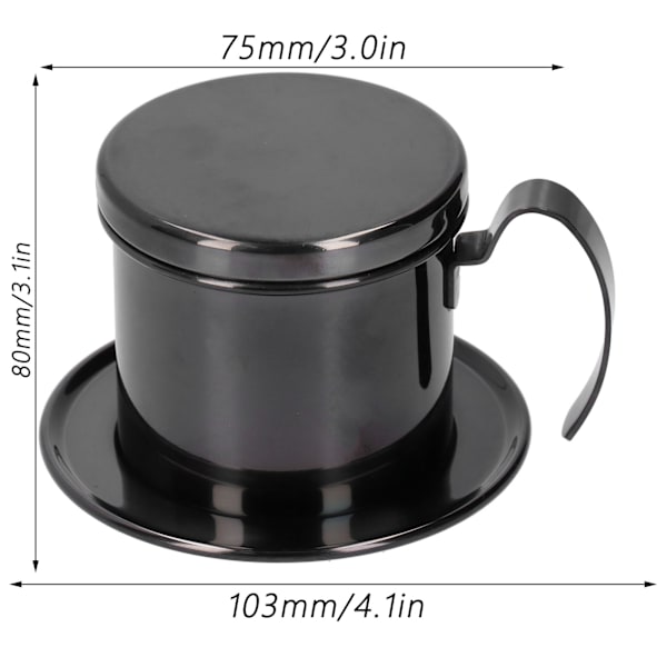 Kaffebehållare 304 Rostfritt Stål Dropp Kaffetillverkare Infuser för Hone Kök Kontorsanvändning Svart