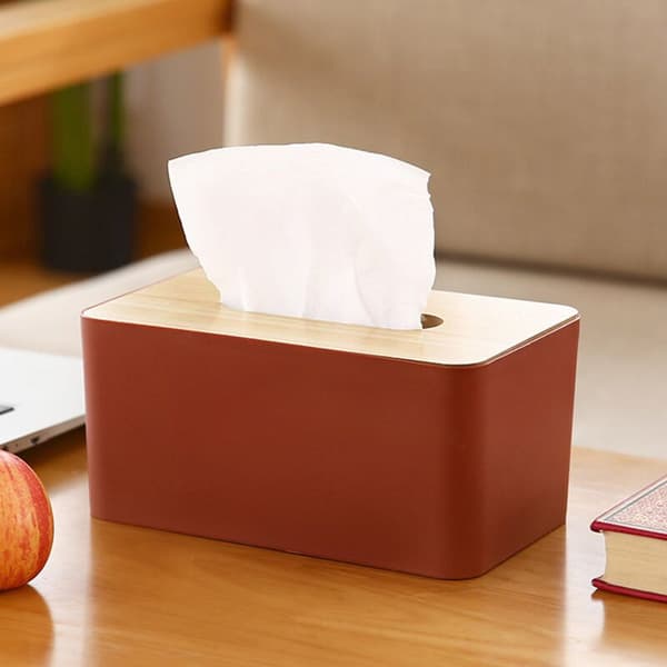 Miljövänlig Tissue Box i Bambu, Hållbart Giftfritt Plastlock för Enkel Påfyllning, Modern Design för Badrum, Sovrum, Sminkbord, Vardagsrum