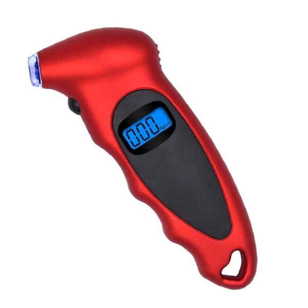 Digitalt däck LCD-skärm tryckmätare 100PSI 4 inställningar Däcktrycksmätare Röd, Mätverktyg