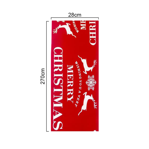 Julebordløper i lin, for julebordsdekorasjon (270*28cm) trykt rektangulær duk red snowflake elk