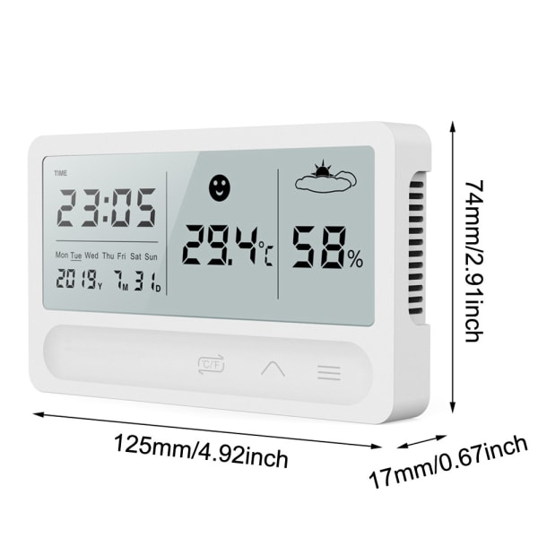 Hygrometer Termometer Inomhus, Uppladdningsbar Digital Termometer Hygrometer med Växlarm och 2s Snabb Detektering, Hög Noggrannhet Hydrometer för Babyrum