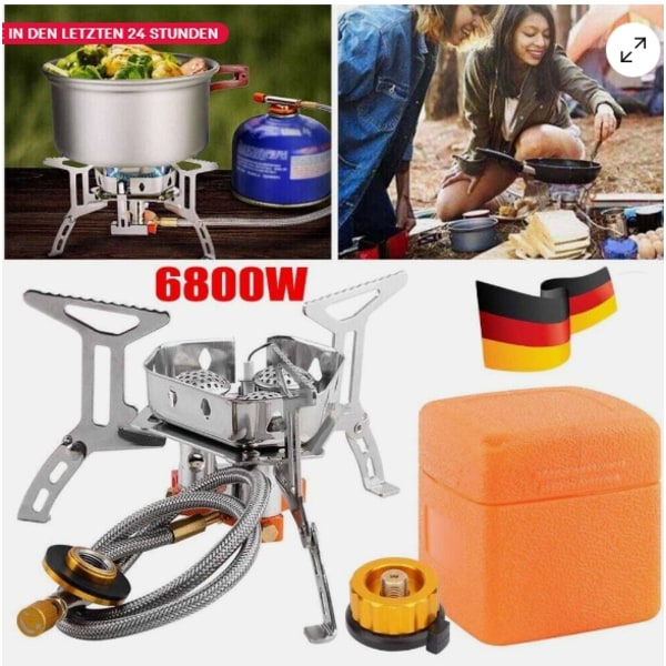 Mini Campingspis 6800W Vindtät Utomhus Camping Gaskök Fällbar Spis DHL