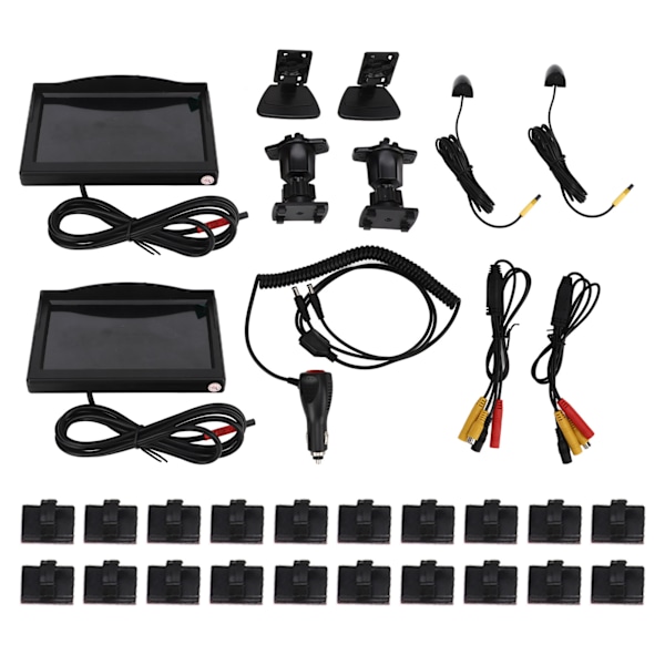 Sidokamera System Kit 5 tum TFT LCD Monitor IP67 Vattentät 12V‑24V Backkamera System