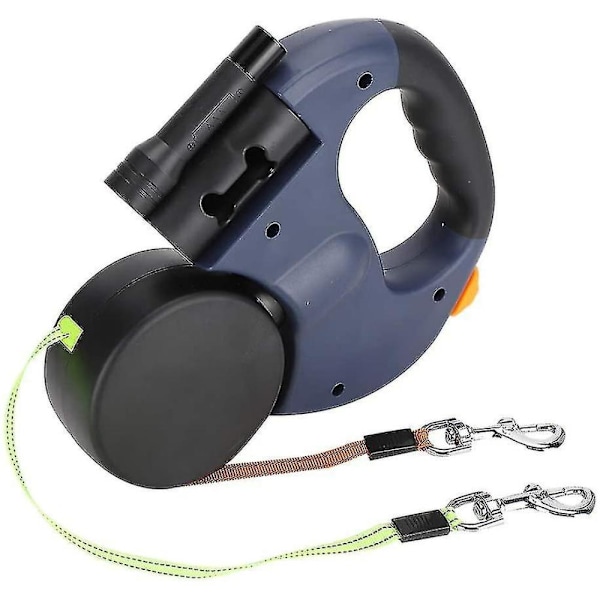 Innovativ lösning för hundpromenader, infällbar hundkoppel med nattlampa, ergonomiskt komforthandtag som säkerställer säker och enkel kontroll för medelstora och små hundar