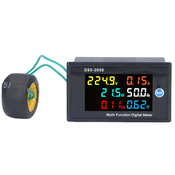 Effektmätar Enfas LCD Digital Display Spänning Ström Mätare Testare AC 40‑300V