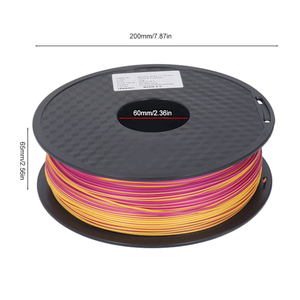 Silke Filament 1.75mm Guld och Purpurröd Glansig PLA Proppfri 3D-skrivarfilament