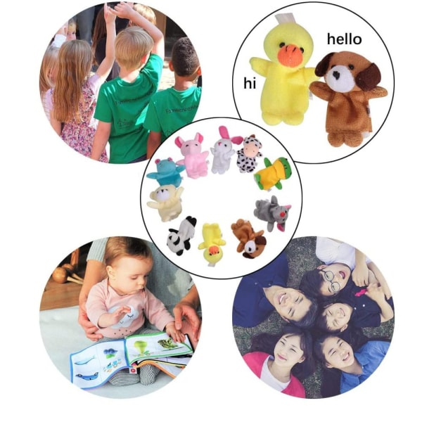 Baby Finger Puppet Set Familj Finger Puppet Set för baby och barn Barn Plyschdjur Handdockor Set, Set djurset för barn Sagastund