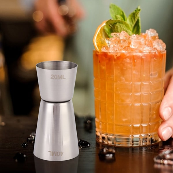 Professionell Bartending, Lättanvänd Dubbel Jigger Mätkopp i Rostfritt Stål för Cocktailshaker, Precisions Bartending Verktyg Hög Kvalitet Dubbel