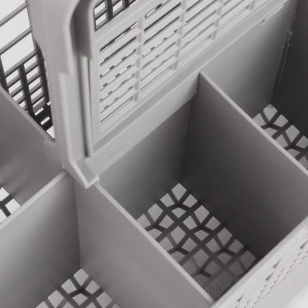 Multifunksjonell universal bestikkurv for oppvaskmaskiner, håndtak avtakbart for enkel håndtering, åtte rom, flere rom, ABS-materiale for
