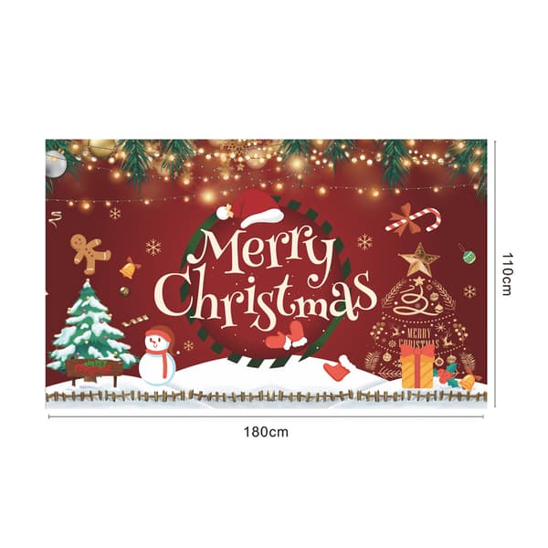 Julebaggrunds banner, 100D polyester stof scene dekoration style1