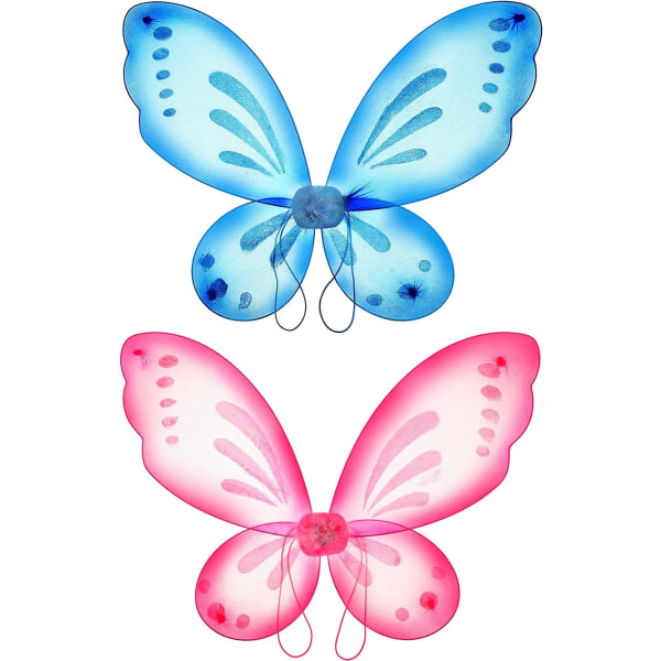 2 delar Butterfly Fairy Wings Butterfly Wings Dress Up Födelsedagsfest Favors Kostymtillbehör Halloween Angel Wings för barn Festtillbehör (Lake