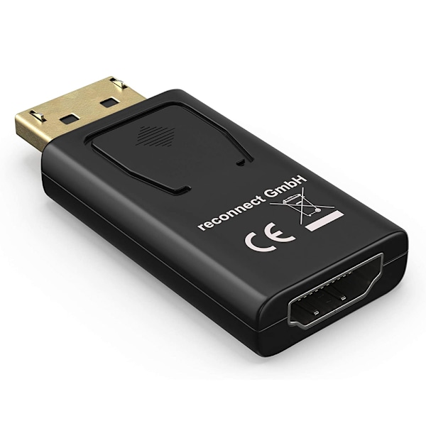 DisplayPort till HDMI-adapter, omedelbar dataströmning för PC och grafikkort