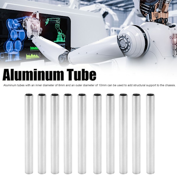 10 st Aluminiumrör Roterande Monteringsaxel Rörkoppling Ersättningsrobotdelar 6100‑0810‑0100