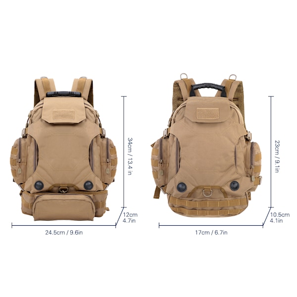 Molle System Ryggsäck, Taktisk Utrustning Med Andningsbart Mesh, Justerbar Axelrem Och Bälte För Klättring, Ridning, Resor