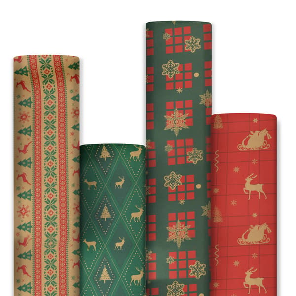 Julklappspapper Förtjockat julkraftpapper grossist Julgran älg presentförpackning omslagspapper
