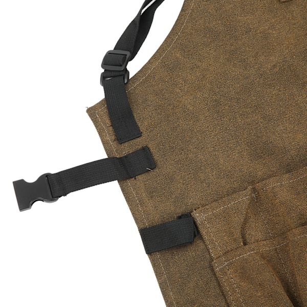Butiksförkläde Stor Kapacitet Tvättat Canvas Material Fällbart Lera Färg Universell Stil Träbearbetning Förkläde för Grillning