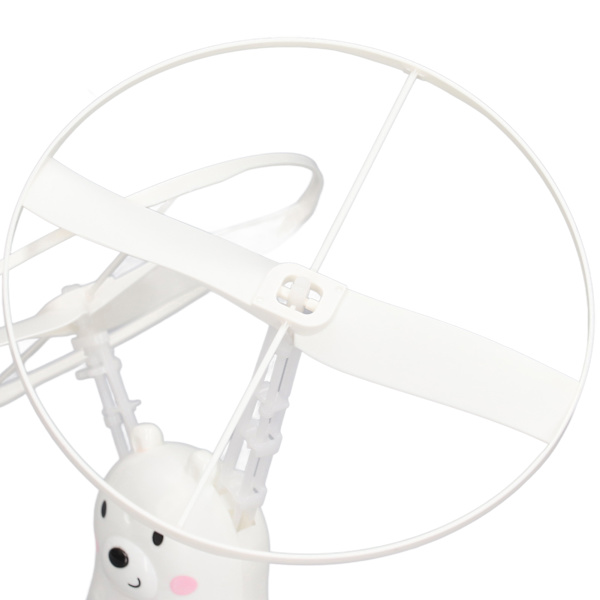 Helikopterleksak med bubbelblåsning, USB-laddningsbar, automatisk induktionsbubbla, flygande leksak med LED-ljus för barn och vuxna, björn