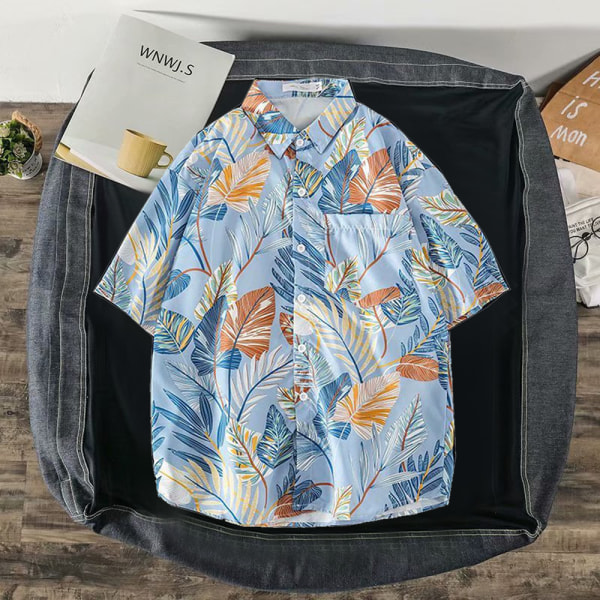 Casual skjorta för män Tropical Beach Shirts, printed strandskjorta