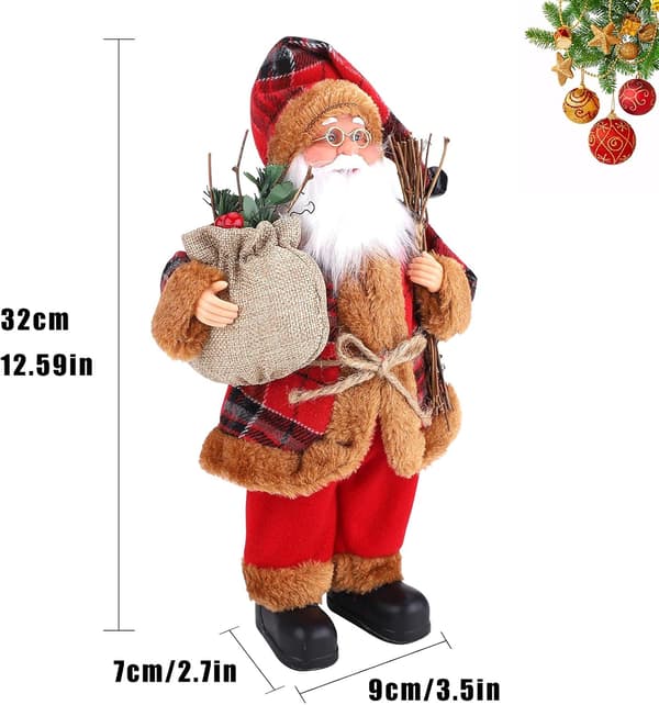 Mini Stående Julemandsfigur 30 cm Traditionel Rød Julepynt