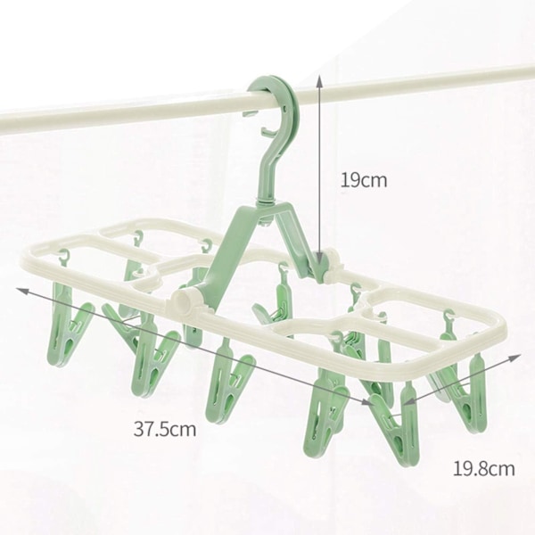 Sock Drying Rack, 2-pack plast strumpor galge hopfällbar hängande tvätt torkställ klämmor för strumpor underkläder handdukar