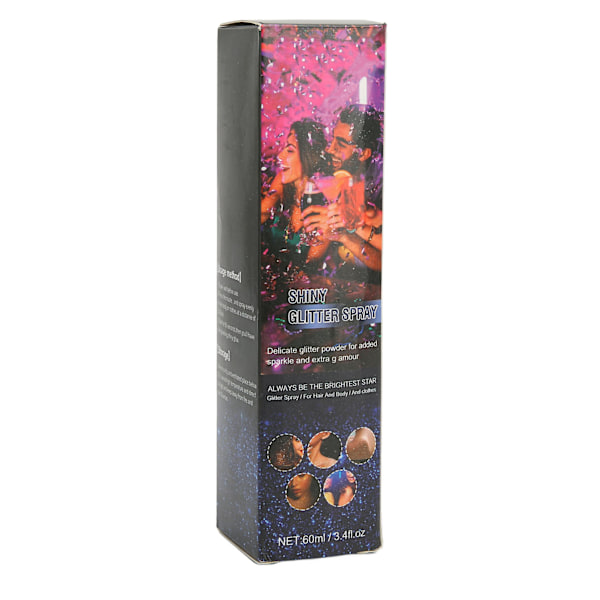 Chic Kroppsglitterspray, Långvarig Skimmermist för Oförglömliga Maskerader, Perfekt för Nattklubbsfestligheter & Scensmink, 8-7in,