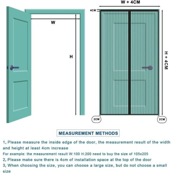 Magnetisk skärmdörr, nätduk med magnetisk stängning (38\"x83\"), kraftig nätduk, uppgraderad med 36 kraftfulla magneter - Magnetisk skärmduk