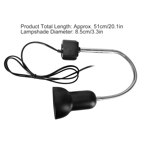 25W Reptilvärmelampa Klämma Ljus Set 360 Graders Rotation Justerbar Metall Glas UVB/UVAEU Plugg 220V
